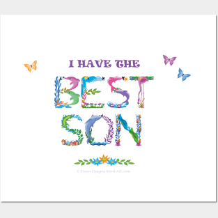 I have the best son - tropical word art Posters and Art